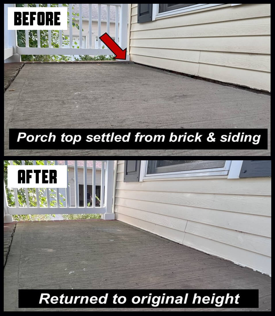 Concrete Porch Leveling and Repair, Concrete Chiropractor