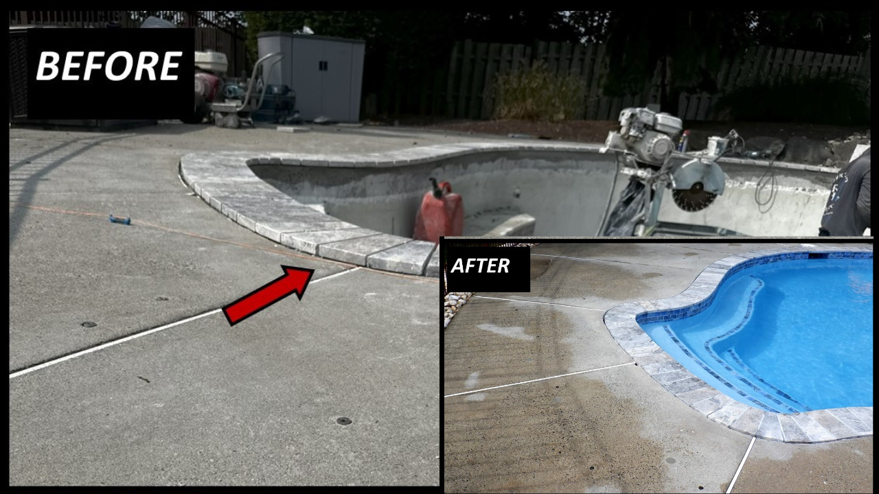 How We Fixed a Sunken Pool Deck for a Client in Holmdel, NJ, Concrete Chiropractor