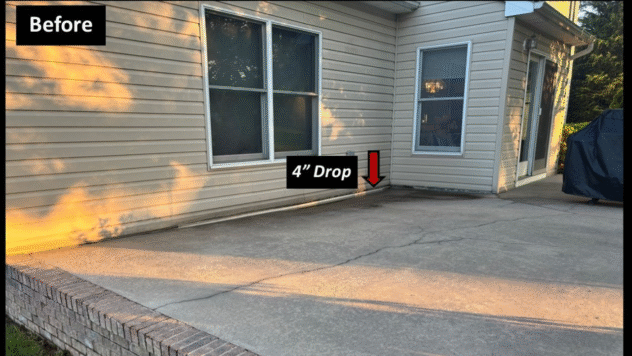 How We Leveled a Sunken  Concrete Patio for a Client in Ringoes, New Jersey, Concrete Chiropractor